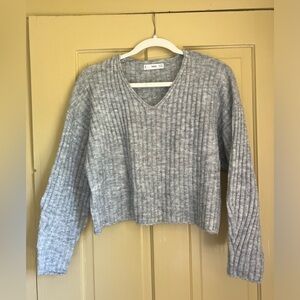 Grey crop sweater